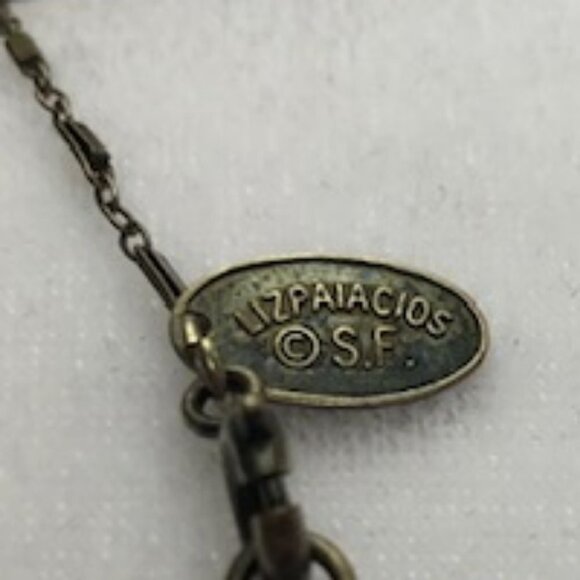 LIZ PALACIOS of San Francisco Amber Crystal Blue Vintage Necklace - Picture 15 of 16